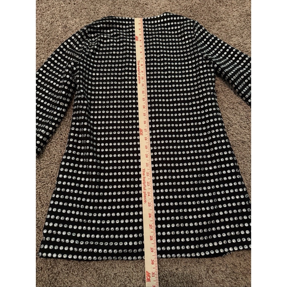 Michael Kors Collection 100% Silk Black Silver Polka Dot Mini Dress Size 6 - Picture 12 of 12
